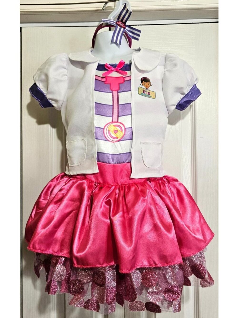 Doc McStuffins Deluxe Toddler Costume 3T-4T Tutu Dress Halloween Disney Disguise